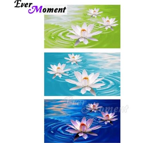 Ever Moment Diamond Painting Lotus on Water Art Picture Of Rhinestone Mosaic Decoration For Home Diamond Embroidery ASF1788