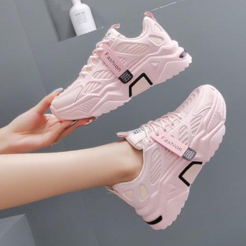 Women Platform Sneakers Woman Casual Old Dad Shoes Basket Female Sports Mesh Lace Up Vulcanized Shoes 5cm