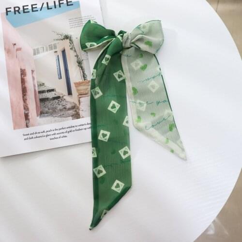 Summer Thin Long Silk Scarf Green Tie Belt Hair Belt Ribbon Tie Bag Deserve To Act The Role Of Chiffon Adornment Braid Tie Hair