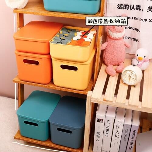 Cute Stationary Supplies Organizer Desk Storage Box Yellow Blue Orange Color Kawaii Study Note Memo Pencil Socks Storage