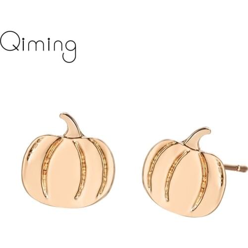 Cute Pumpkin Earrings Studs For Women Baby Children fashion Gold Jewelry Accessories Vegetable Tiny Korean Cheap Earring Gift