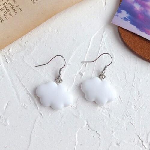 Cute Cloud Earrings for Women Girls Korean Simple Ear Jewelry White Cloud Stud Earrings New Trendy Ladies Ears Jewellery