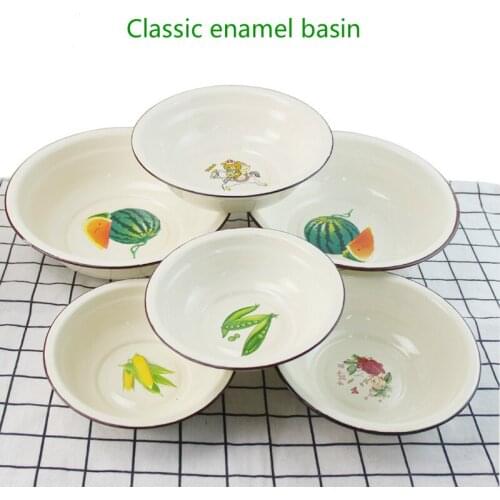 Bowl, enamel bowl, enamel basin, spot removing and thickening enamel basin. 10 pieces / 1 package