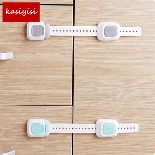 10pc/lot Child Lock Refrigerator Door Lock Multi Function Double Button Baby Cabinet Lock Child Safety Protection Drawer Lock