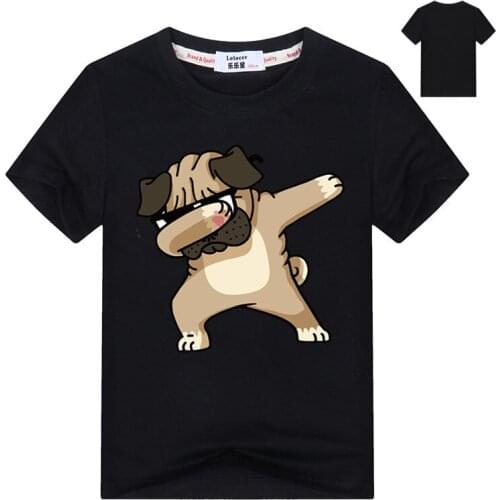 Fashion Dabbing Pug Kid Cotton T-Shirt Newest Boy/Girl/Baby Funny T Shirts Dabbing Unicorn/Dog/Panda Tops Tee