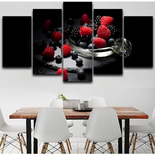 5 Panel HD Printed Modern Canvas Modular Poster Home Decor Delicious Fruits Living Room Pictures Painting Wall Art Decor