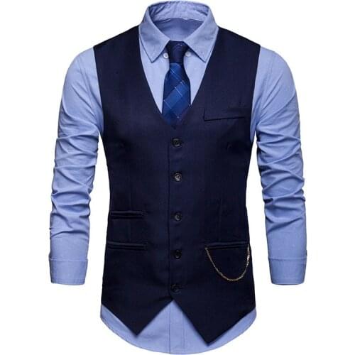 Mens Single Breasted Suit Vest 2021 Fashion Chain Design Nightclub Waistcoat Vest Men Party Wedding Dress Vests Chaleco Hombre