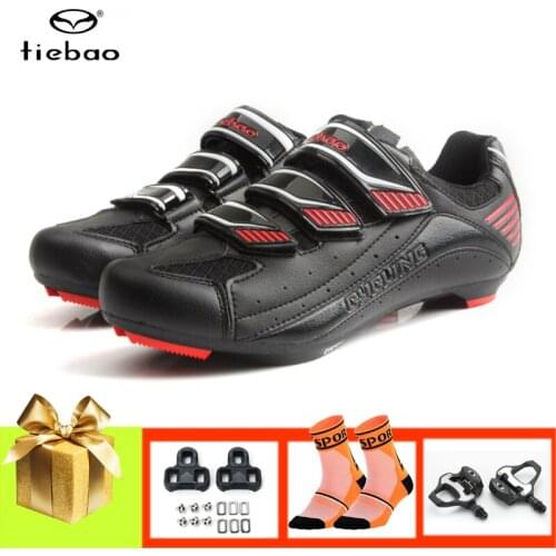 TIEBAO cycling shoes road sapatilha ciclismo SPD-SL bicycle pedals men women superstar outdoor breathable riding bike sneakers