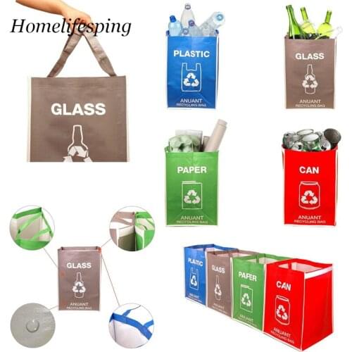 Separate Recycling Waste Bin Bags for Kitchen Office in Home - Recycle Garbage Trash Sorting Bins Organizer Waterproof