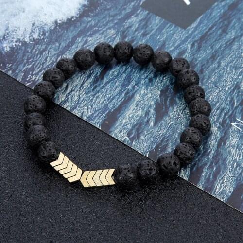 Natural Stone Mala Pendant Vintang Black Volcanic Rock Natural Stone Making Kid Bracelet Designer Inspired Charms for Bracelet