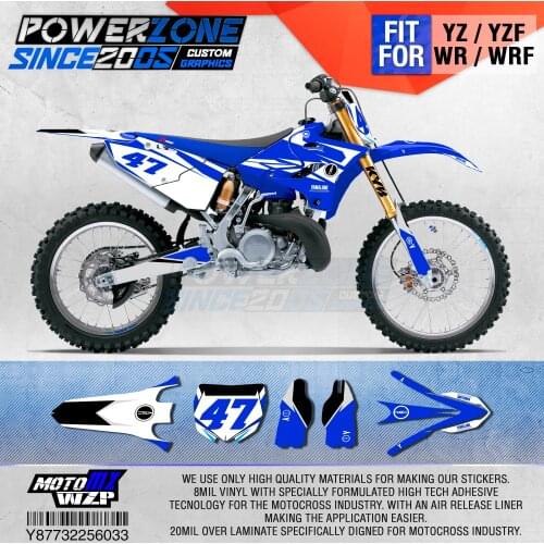 PowerZone Customized Team Graphics Backgrounds Decals 3M Custom Stickers For YAMAHA YZ125/250 X 1996-2001 2002-14 2015-2019 033