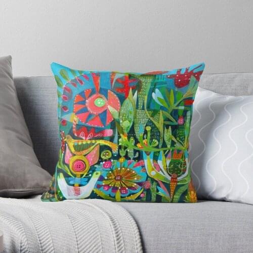 Birds and Buttons Throw Pillow Cushion Cover Polyester throw pillows case on sofa home living room car seat decor 45x45cm