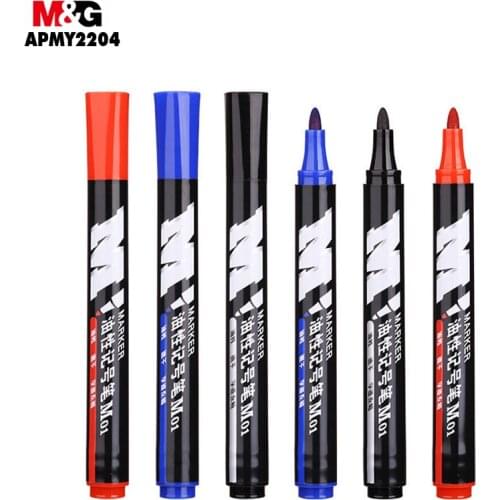 M&G M01 Mark Pen. 10pcs/boxes. Single Head, Waterproof, Easy To Dry, Oily, Marker Pen.APMY2204