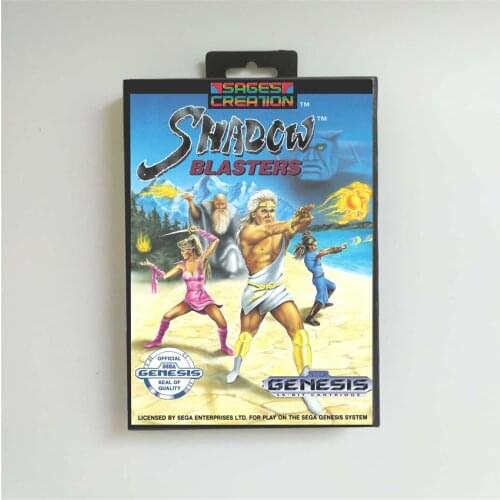 Shadow Blasters - USA Cover With Retail Box 16 Bit MD Game Card for Sega Megadrive Genesis Video Game Console