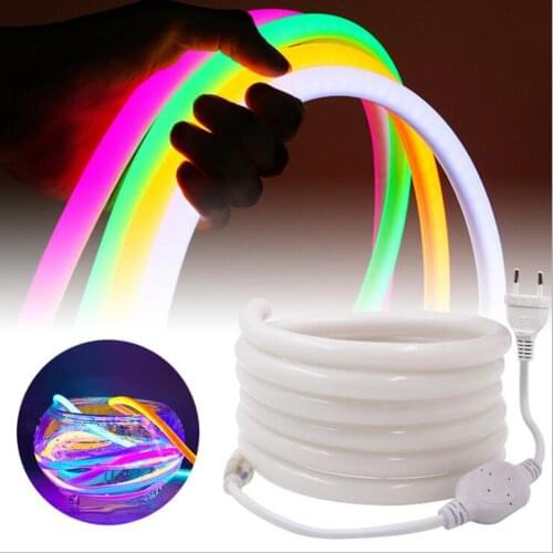 LED Strip Neon Light 1M 2M 3M 5M 10M Flexible Led Strip Lights 220V SMD2835 12W/M IP68 Waterproof Christmas Lamp With EU Plug