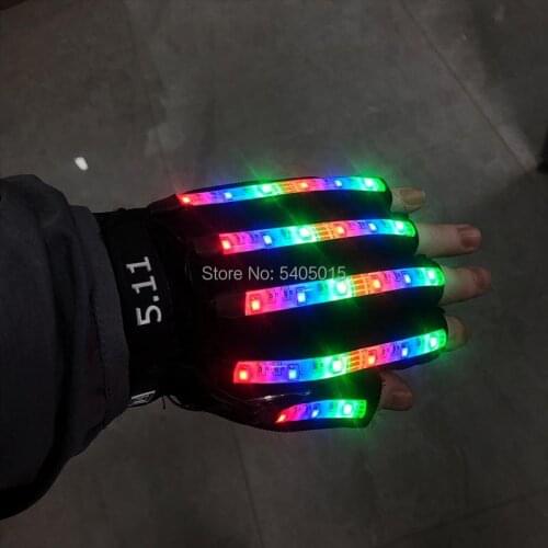 LED Accessories Novelty Gloves Bright Light Decoration Glowing Party Supplies Festival Rave Party Glow In Dark Powered by CR2023