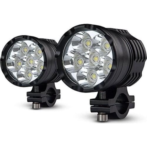 Led motorcycle headlight aluminum housing moto led lamps flash motocross spotlight for motorcycle travel ATV Scooter 2pcs