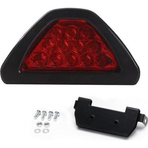 Universal F1 Style LED Triangle Rear Stop Tail 3rd Brake Light GT16 Warning Light 2 Color