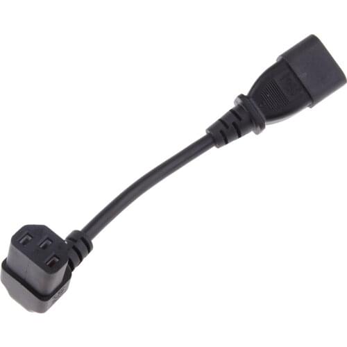 Universal IEC 320 C14 To C13 Plug Converter Power Adapter Cable Angled 20cm