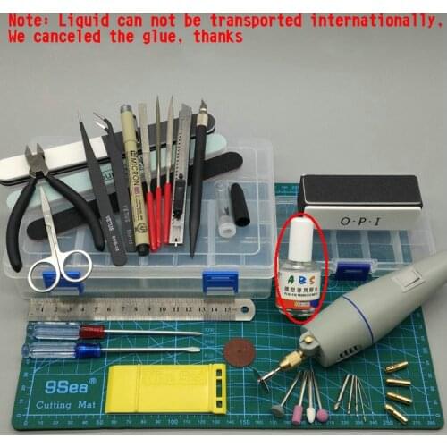 Gundam Military Model Making Tools Kit Toy Tweezers Cut pliers Graver Polished Assembly Tool - 22pcs/set Nine sea