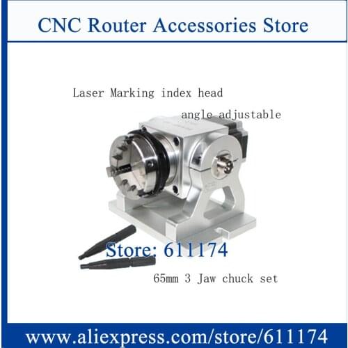 Laser Marking Machine Rotary Axis, Index Head 65mm diameter, Planetary Gearbox Reducer Ratio 10:1, With NEMA23 Stepper Motor