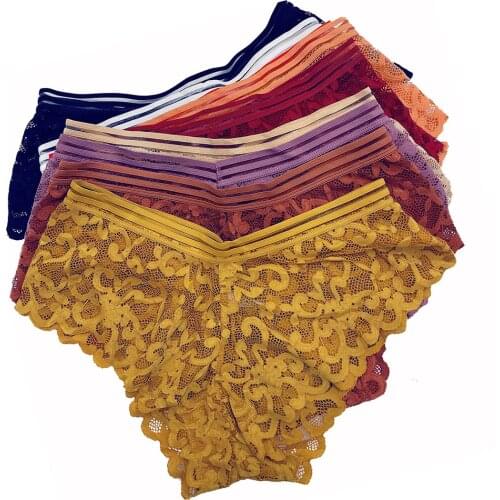 Women Sexy Lace Underwear Floral Mid Waist See Through Seamless Underwear Panties High Elasticity Plus Large Size 110KG