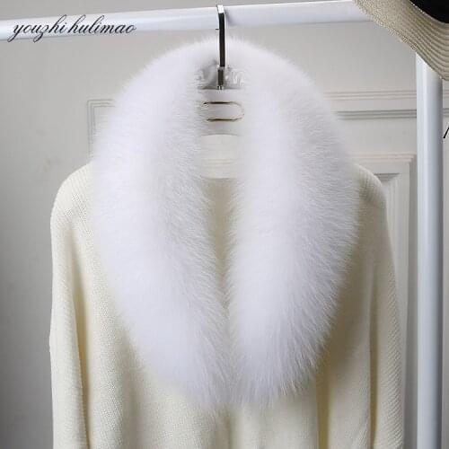 2020 winter new fashion men and women models fox fur collar horn collar fur hat collar