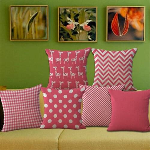 ZXZXOON Pink Decorative Throw Pillow Case Cover Wave Geometric Animals Polyester Square Cushion Cover For Sofa Home