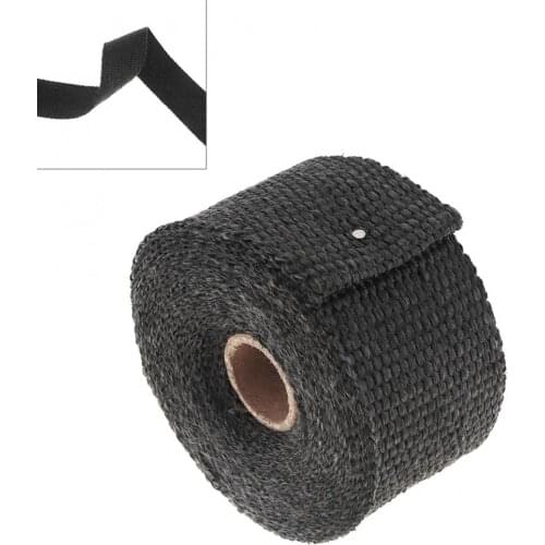 1 Set Exhaust Heat Thermo Wrap Insulation Pipe Tape Fireproof Cloth Roll Titanium Glass Fiber with 4 Stainless Ties for Car
