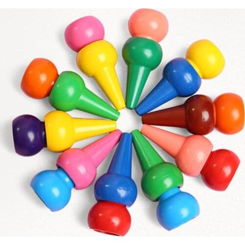 12pcs Non-toxic Kid Painting Crayon Children Safety Color Crayon Baby 3D Finger Art Supplies Kindergarten School Stationery new