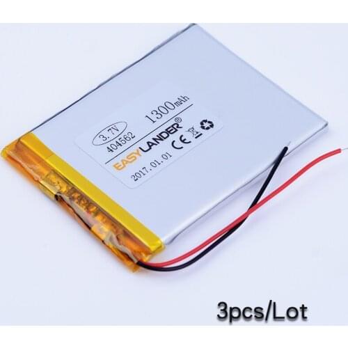 3pcs/Lot 3.7V 1300mAh Polymer Li-ion Battery For MP3 MP4 GPS SPEAKER bluetooth GPS toy smart watch Driving records 404562