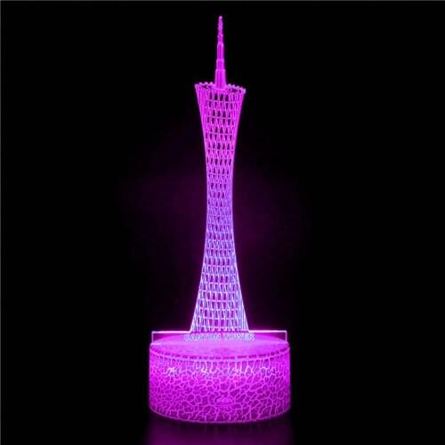 3D night light world famous architectural crafts model building home decoration iron tower castle decoration gift LED table lamp