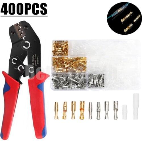 400PCS 3.9mm Bullet Terminals Car Auto Motorcycle Crimp Terminals Electrical Wire Connectors Bullet Connectors Crimping Plier