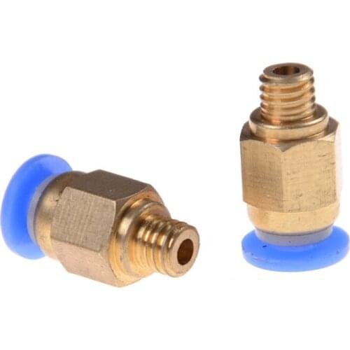 5/1pcs Pneumatic Straight Connector Brass Part For MK8 OD 4mm 6mm Tube Filament M6 Feed Fitting Coupler 3D Printers Parts PC4-M6