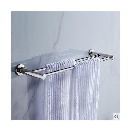 60cm Stainless Steel bathroom double towel bars, Fashion wall mounted towel rods hanging towel racks