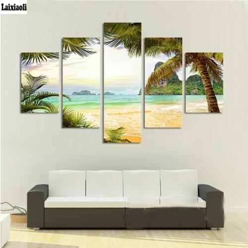 Diamond mosaic Hawaii Seascape Decorative Pictures diamond embroidery cross stitch Wall Decor Sea Island Beach Landscape sticher