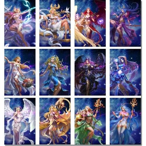 Diamond Painting 12 Constellation Cartoon 5D DIY Diamond Embroidery Zodiac Mosaic Art Woman Girl Birthday Handmade Gift RS2030