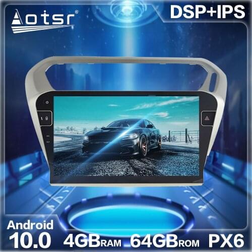 Aotsr Android 10.0 4GB + 64GB Car Radio GPS Navigation DSP For Peugeot 301 2013 2014-2016 Car Auto Stereo Multimedia DVD Player