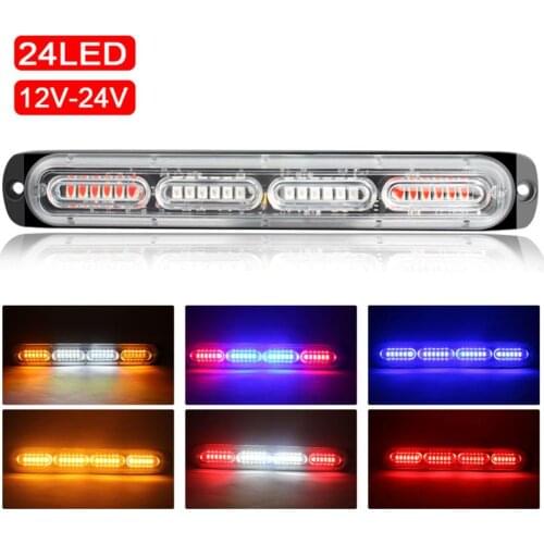 Car 24 Led Bar Strobe Lights Flasher Fso Auto Flash Police Flasher Stroboscopes Strobe Light Police Led Light Strobe Flasher