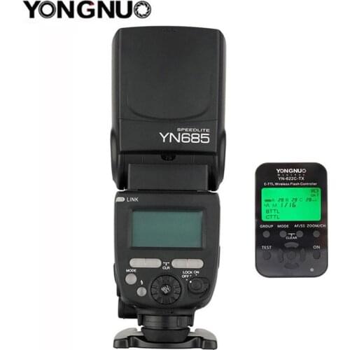 YongNuo YN-685 YN685 C/N GN60 2.4G System i-TTL HSS Wireless Manual Flash Speedlite +YN622-TX Flash Trigger For Nikon Canon