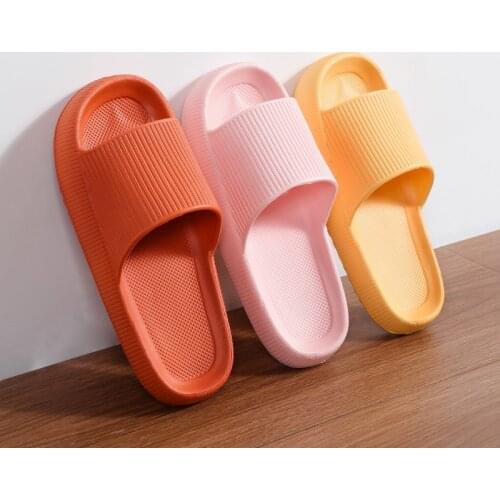 Women Thick Platform Slippers Summer Beach Eva Soft Sole Slide Sandals Leisure Men Ladies Indoor Bathroom Anti-slip Shoes