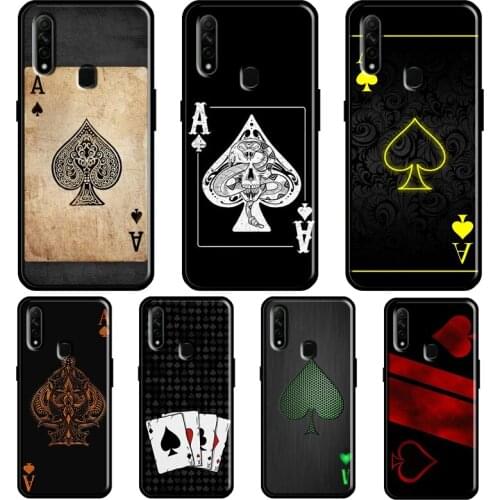 Ace of Spades Poker Case For OPPO A53 A31 2020 A5 A9 A15 A52 A72 A92 A1K A83 A91 A5S Find X3 Pro Reno 2Z Cover