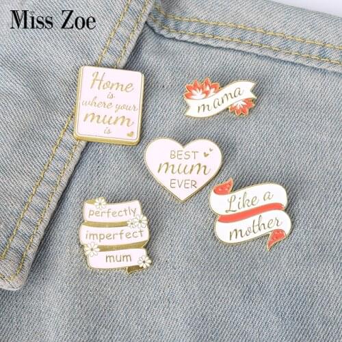 Best Mama Enamel Pins Custom Perfect Mum Brooch Lapel Badge Bag Cartoon Pink Jewelry Mothers Day Birthday Gift