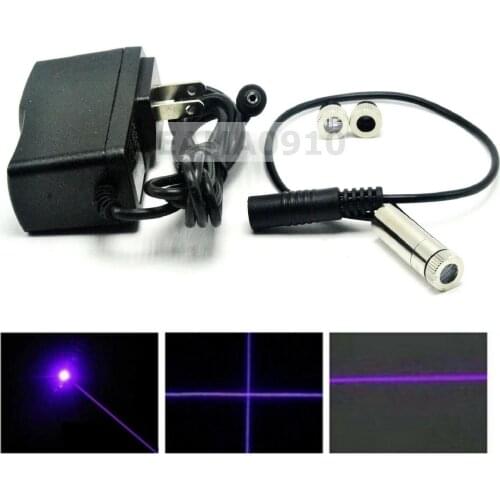 Focusable 405nm 20mw Violet/Blue Laser Dot/Line/Cross Module w/ 5V AC Adapter