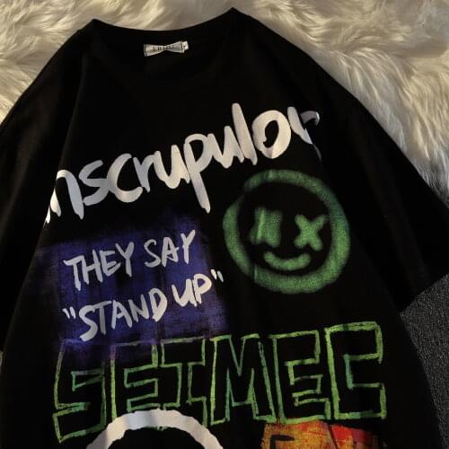 100% cotton short sleeve t-shirt mens summer Korean loose round neck T-shirt Hong Kong Style versatile half sleeve top