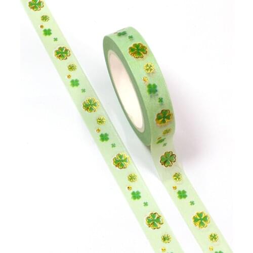 1PC 10MM*10M Spring Green Leaves four Leaf Clover Decorative Washi Tape DIY Scrapbooking Masking Tape School Office Supply