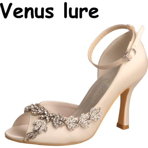 Customized Design Dressy Wedding Shoes Shop for Reseller Open Toe Pumps