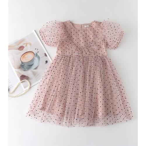 Melario Baby Girls Polka Dot Mesh Dress 2021 Summer Dresses For Baby Princess Dress Children Casual Clothes Sweet Vestidos 3 7Y