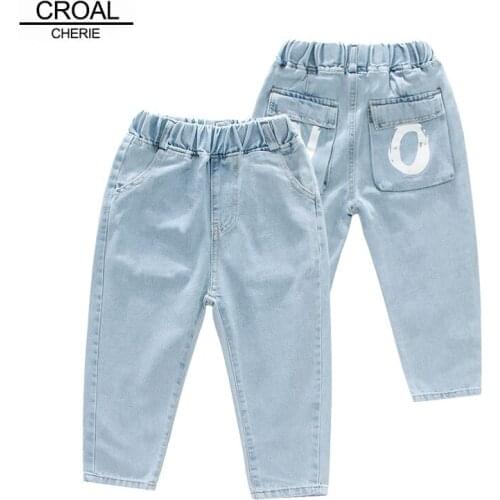 CROAL CHERIE Spring Fashion Boys Casual Jeans Trousers Baby Toddler Girls Boys Denim Loose Pants Kids Children Long Pants