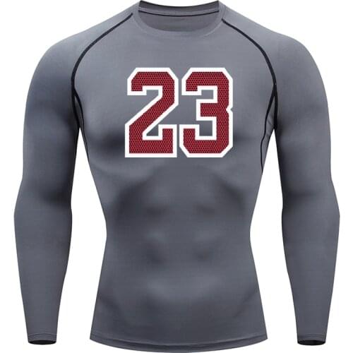 Men Compression Running T Shirt Fitness Tight Long Sleeve Sport tshirt Training Jogging Shirts Gym Sportswear Quick